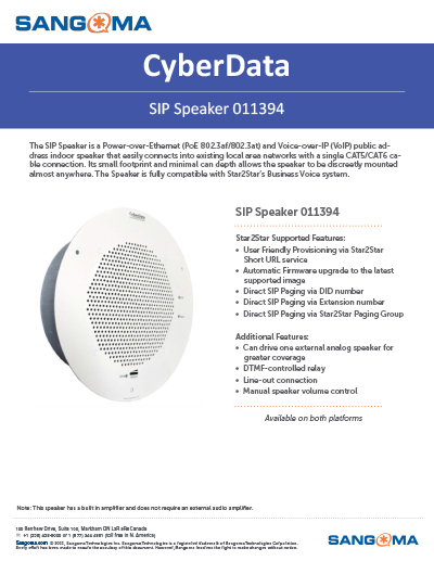 CyberData SIP Speaker 011394